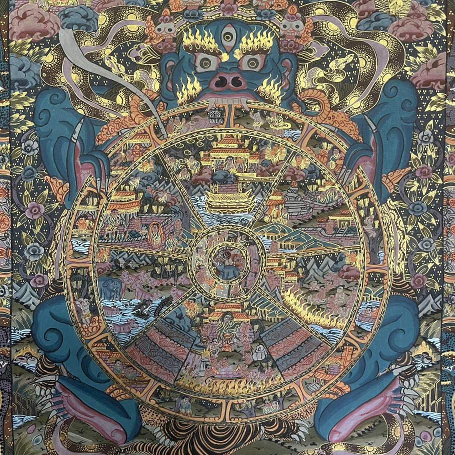 Wheel of Life Thangka for meditation and spirituality.