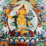 Manjushri Thangka Painting for wall hanging decor.