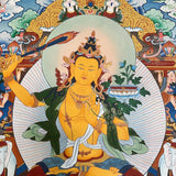 Manjushri Thangka Painting for wall hanging decor.