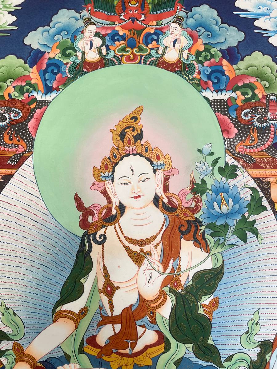 White Tara Thangka - Handpainted Art