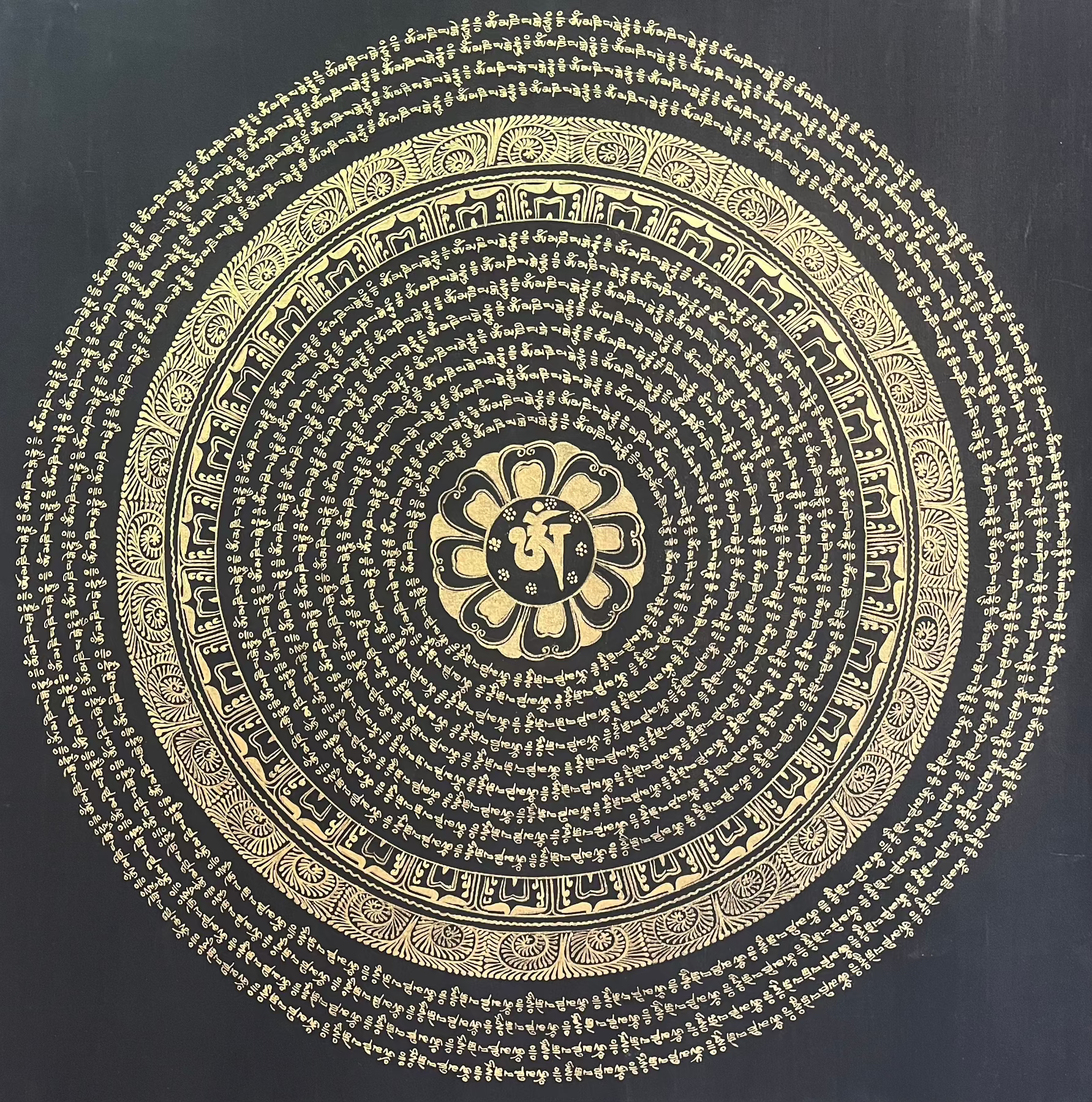 Mantra Mandala Thangka - Handpainted art