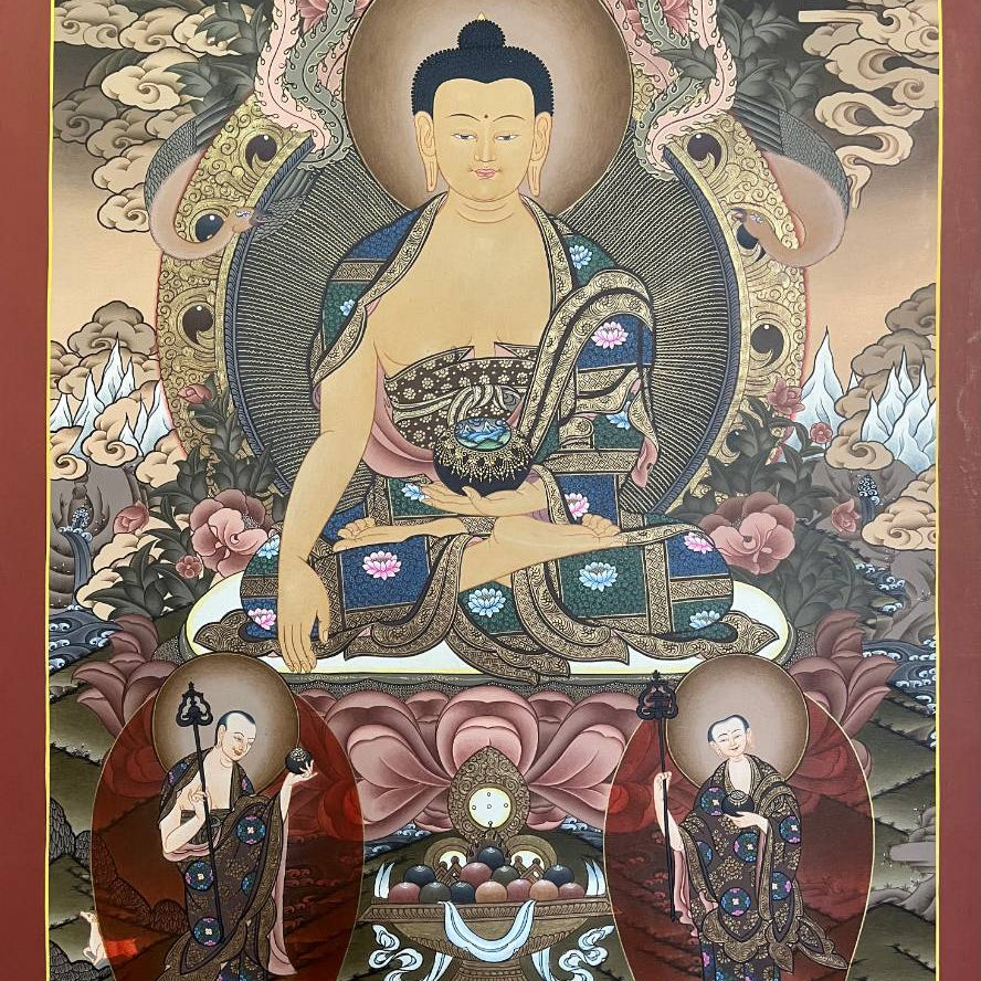 Shakyamuni Buddha Thangka for wall hanging decor.