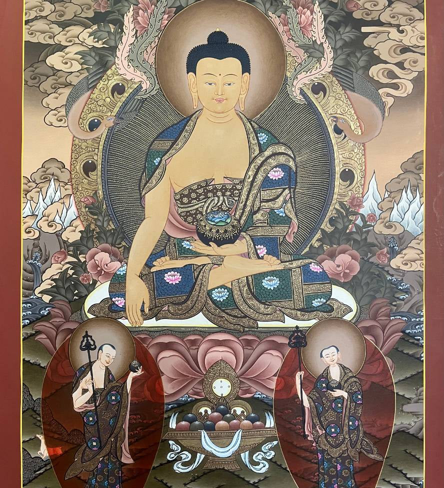 Shakyamuni Buddha Thangka for wall hanging decor.