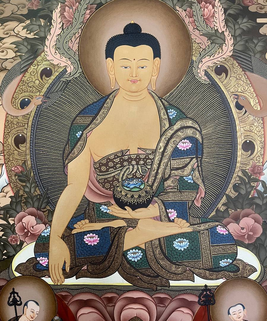 Shakyamuni Buddha Thangka for wall hanging decor.