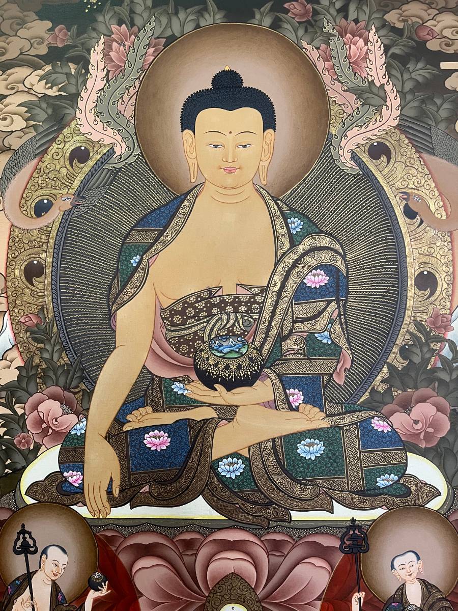 Shakyamuni Buddha Thangka for wall hanging decor.