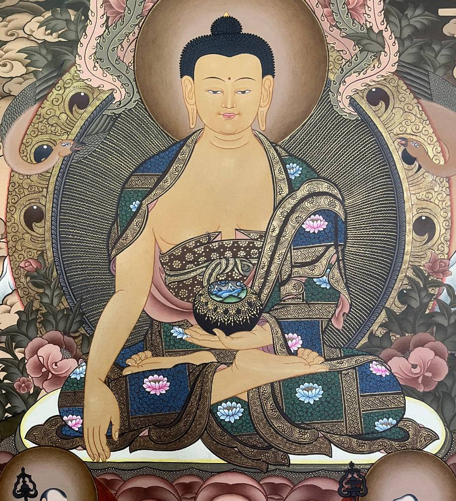 Shakyamuni Buddha Thangka for wall hanging decor.