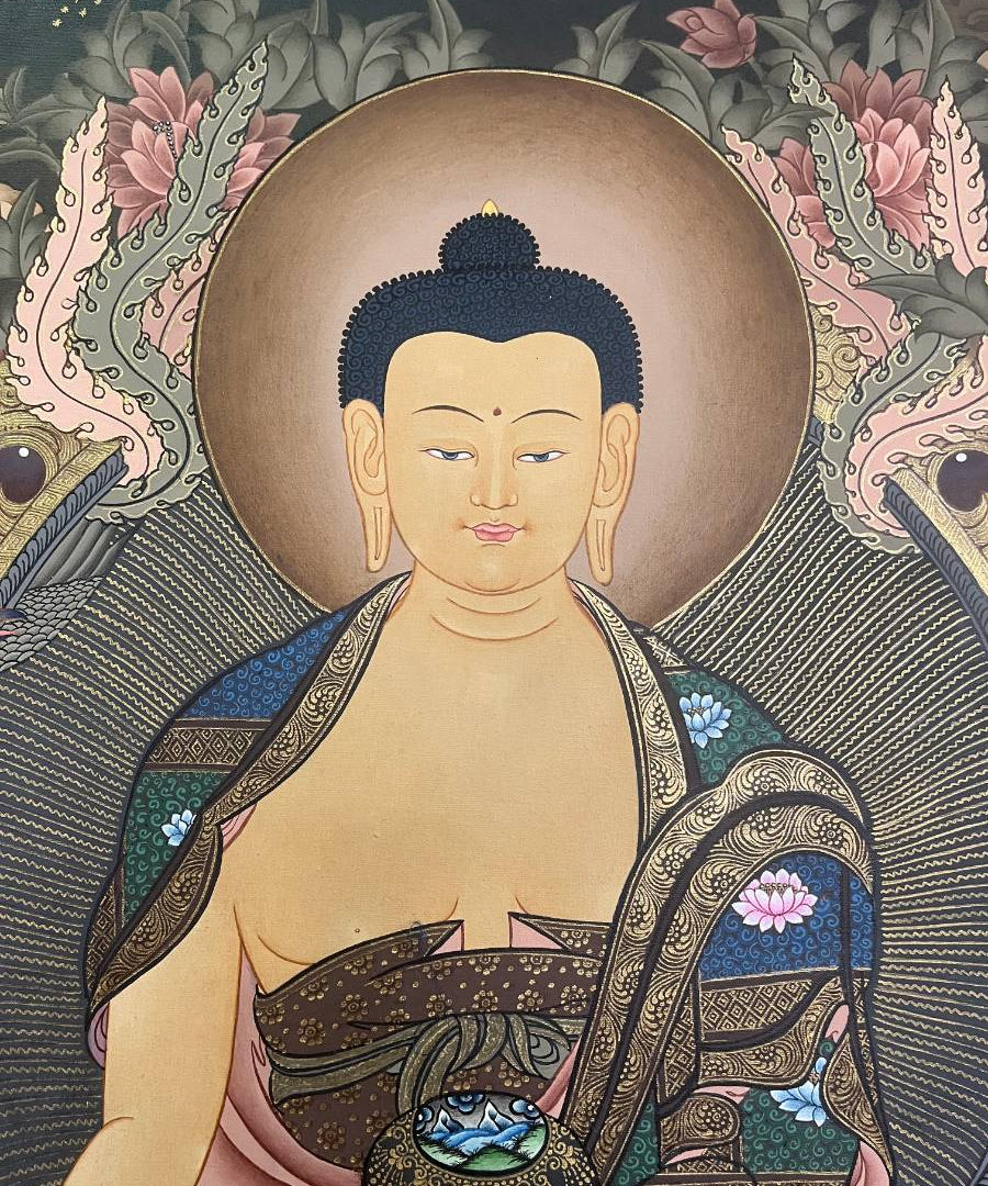 Shakyamuni Buddha Thangka for wall hanging decor.