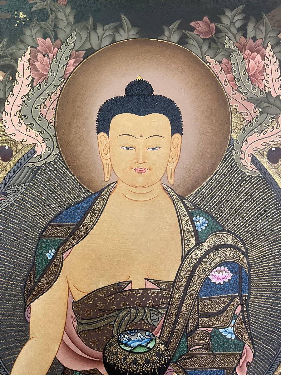 Shakyamuni Buddha Thangka for wall hanging decor.