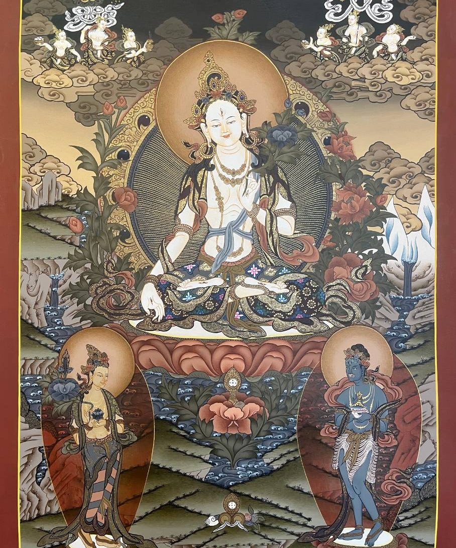 White Tara Thangka - Tibetan Painting 