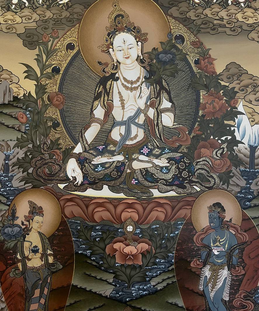 White Tara Thangka Painting