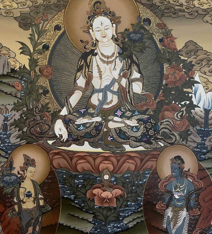 White Tara Thangka Painting