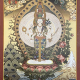 Avalokeshwor Thangka Painting-1000 Arms Avalokeshor