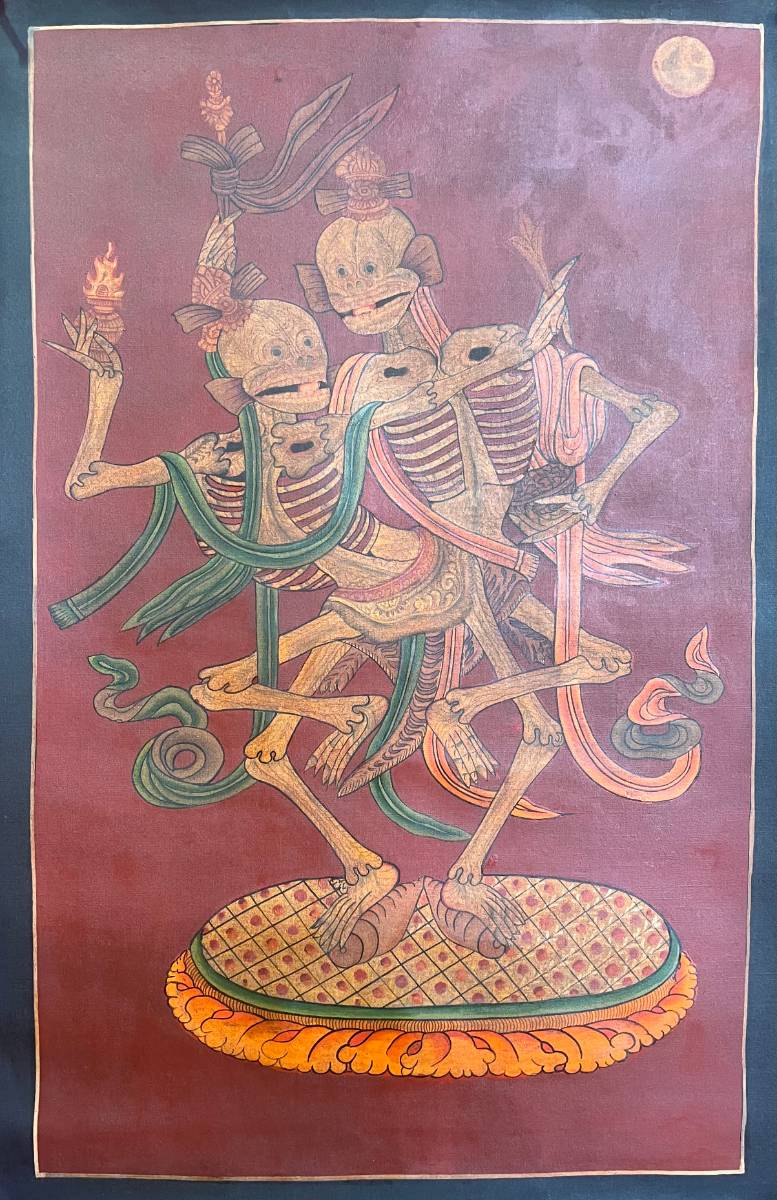 Skeleton Dance Thangka - Tibetan Painting