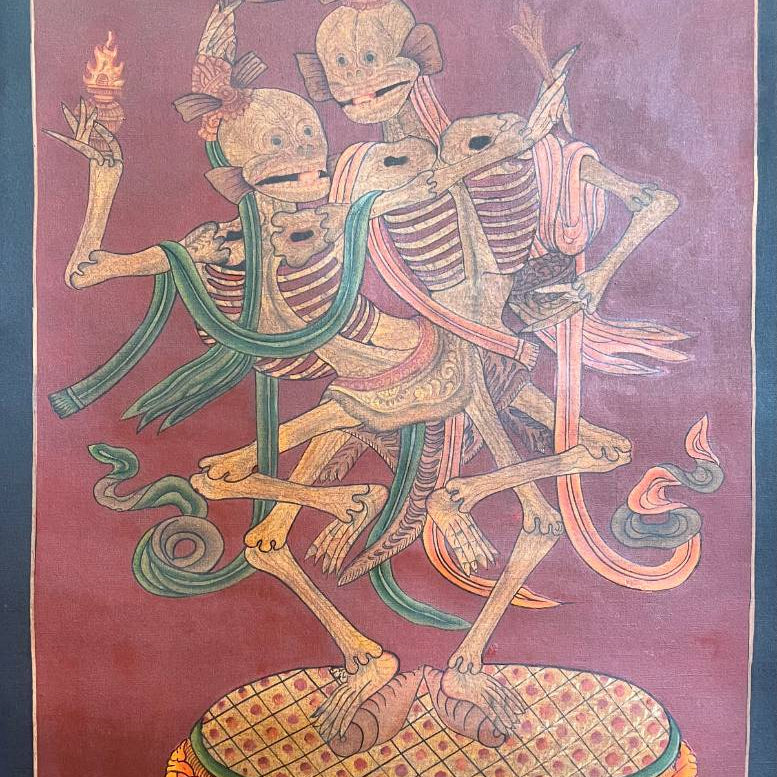 Skeleton Dance Thangka - Tibetan Painting