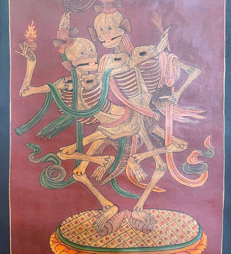 Skeleton Dance Thangka - Tibetan Painting