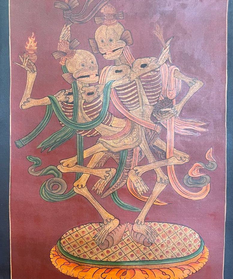 Skeleton Dance Thangka - Tibetan Painting