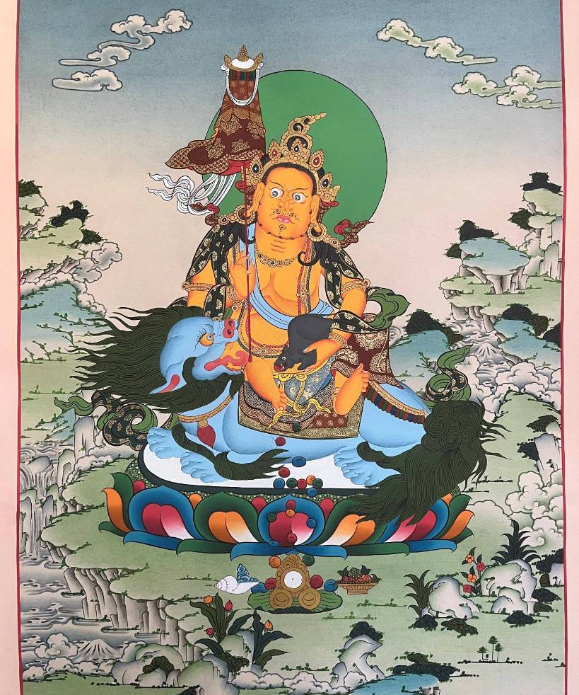 Zambala Thangka Painting - Wealth deity