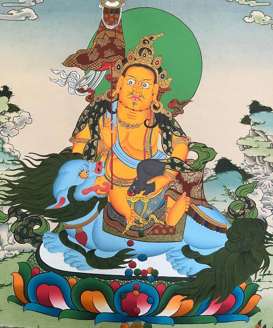 Zambala Thangka Painting - Wealth deity