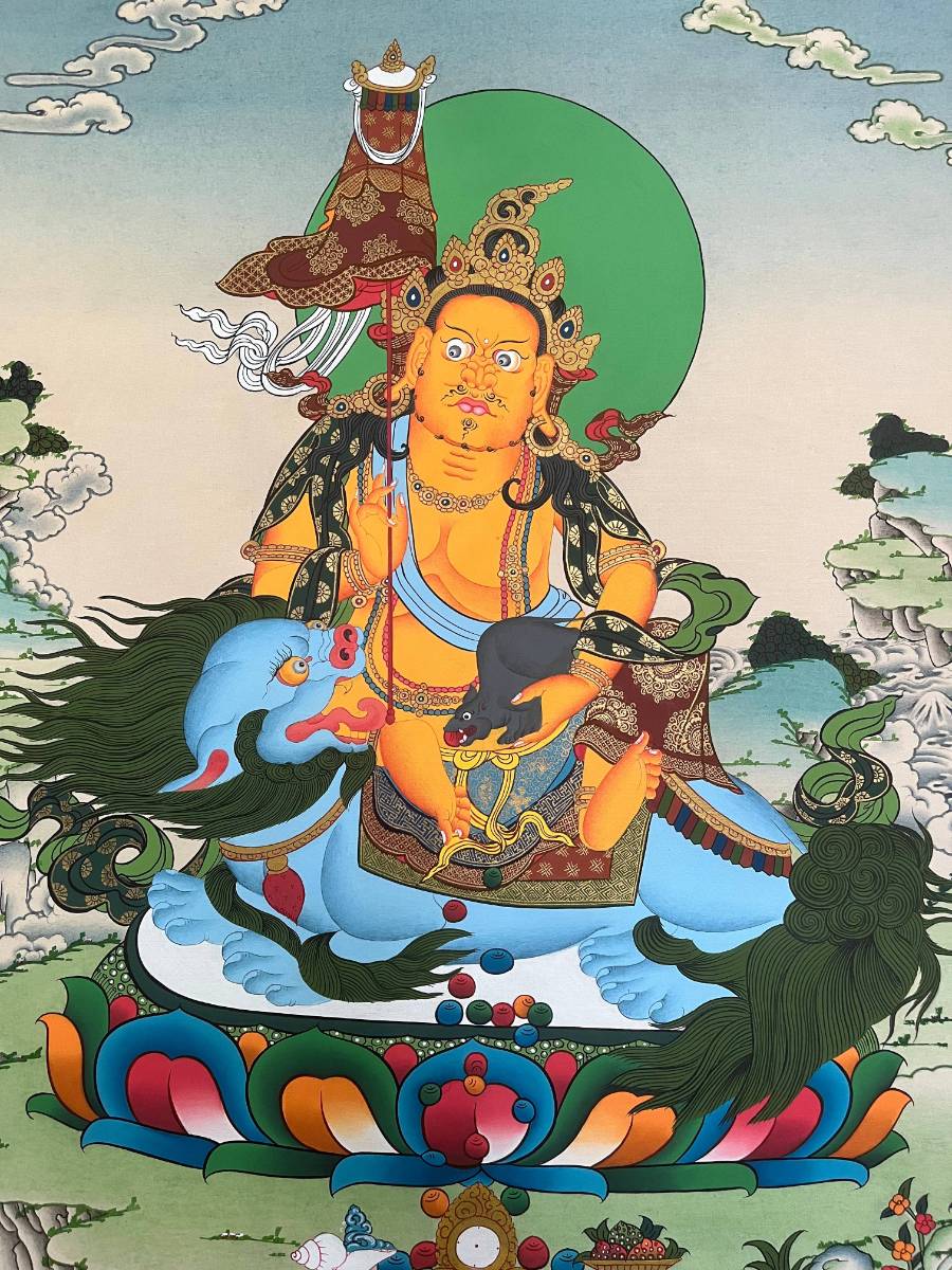 Zambala Thangka Painting - Wealth deity