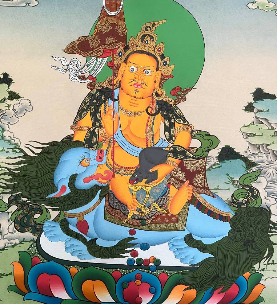 Zambala Thangka Painting - Wealth deity