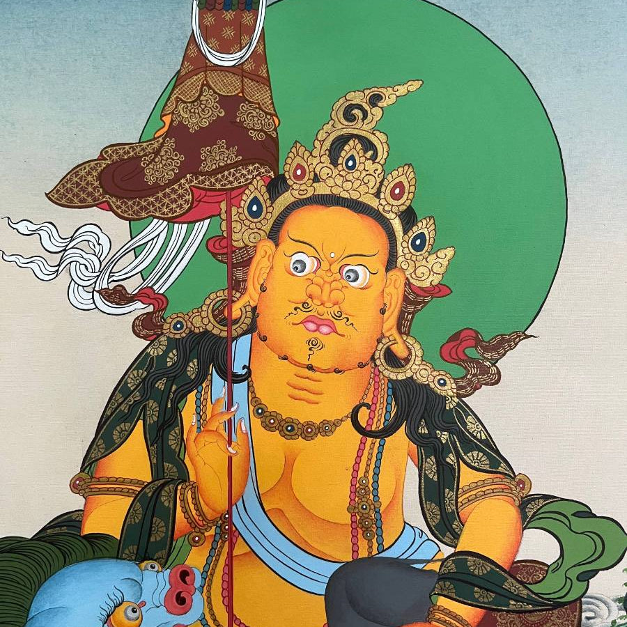 Zambala Thangka Painting - Wealth deity