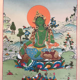 Green Tara Thangka - Sacred Tbetan Painting