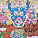 Yamantaka Head Thangka Painting for wall hanging decor.