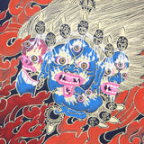 Yamantaka Head Thangka Painting for wall hanging decor.