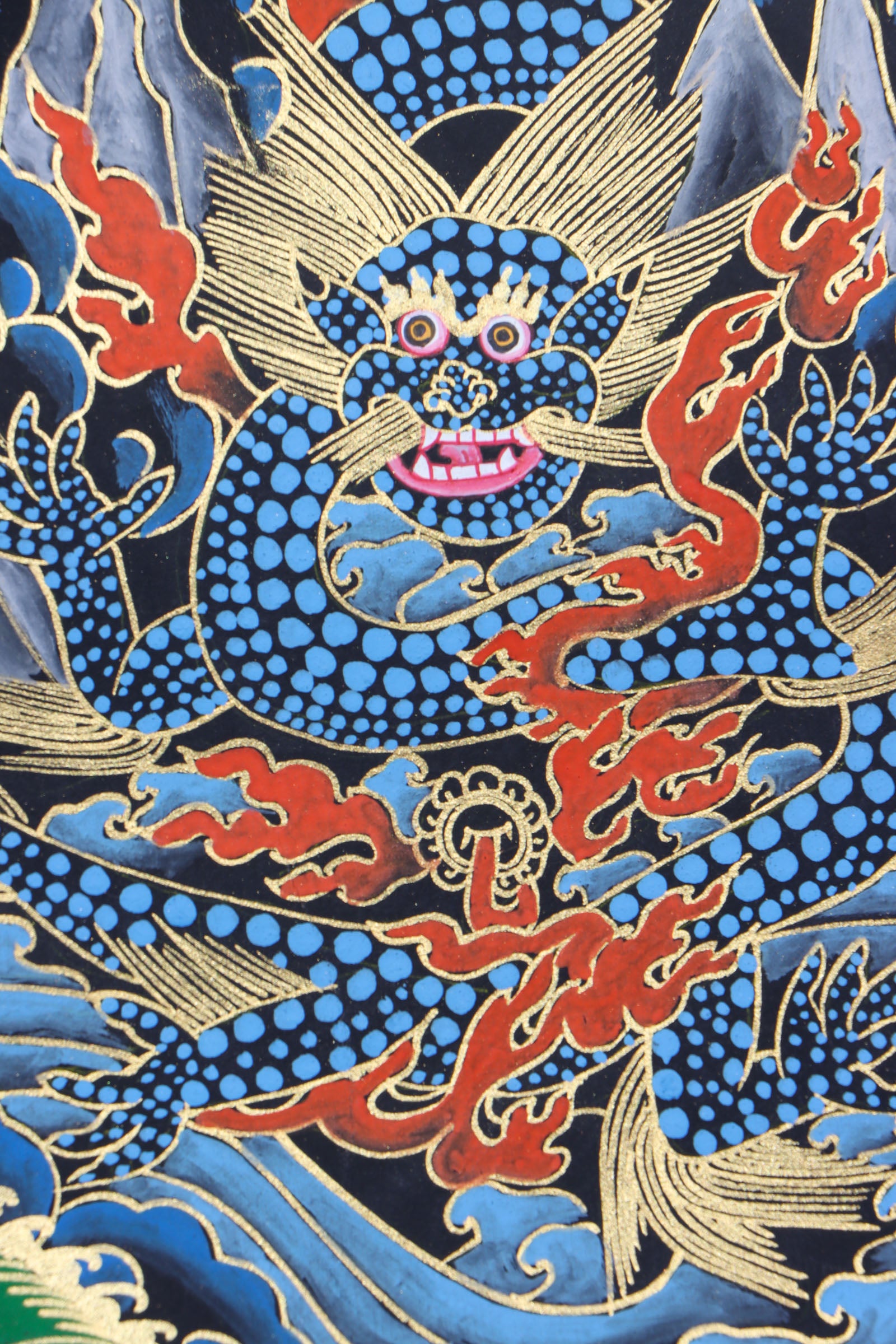 Yamantaka Head Thangka Painting for wall hanging decor.