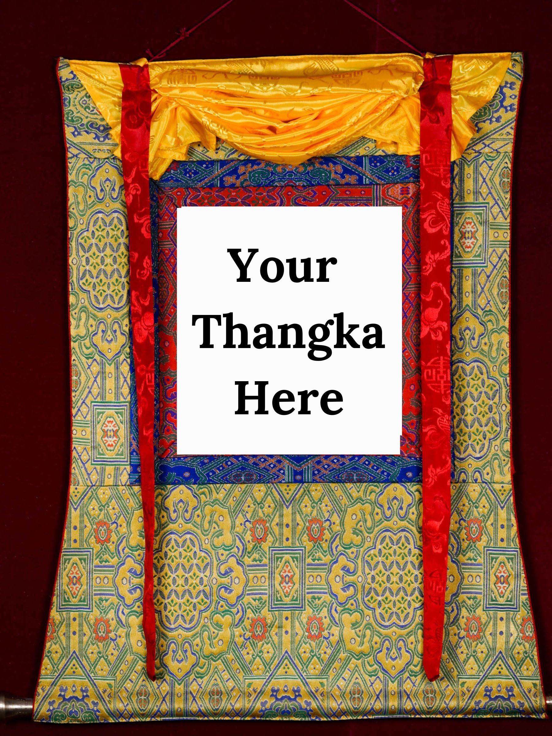 Yellow Color Khadi Premium Thangka Brocade