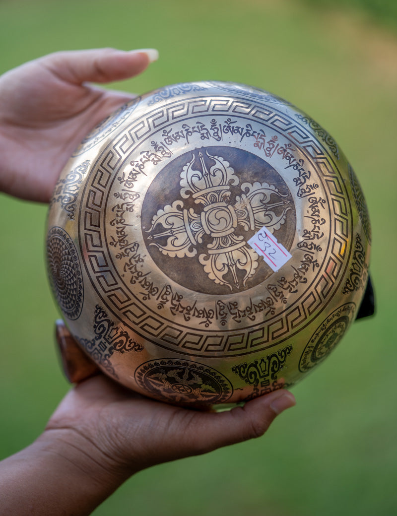 Yin Yang Fine Carving Singing Bowl - Tibetan Bowl.