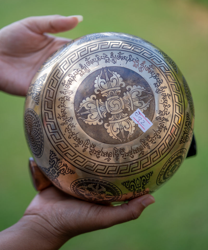 Yin Yang Fine Carving Singing Bowl - Tibetan Bowl.