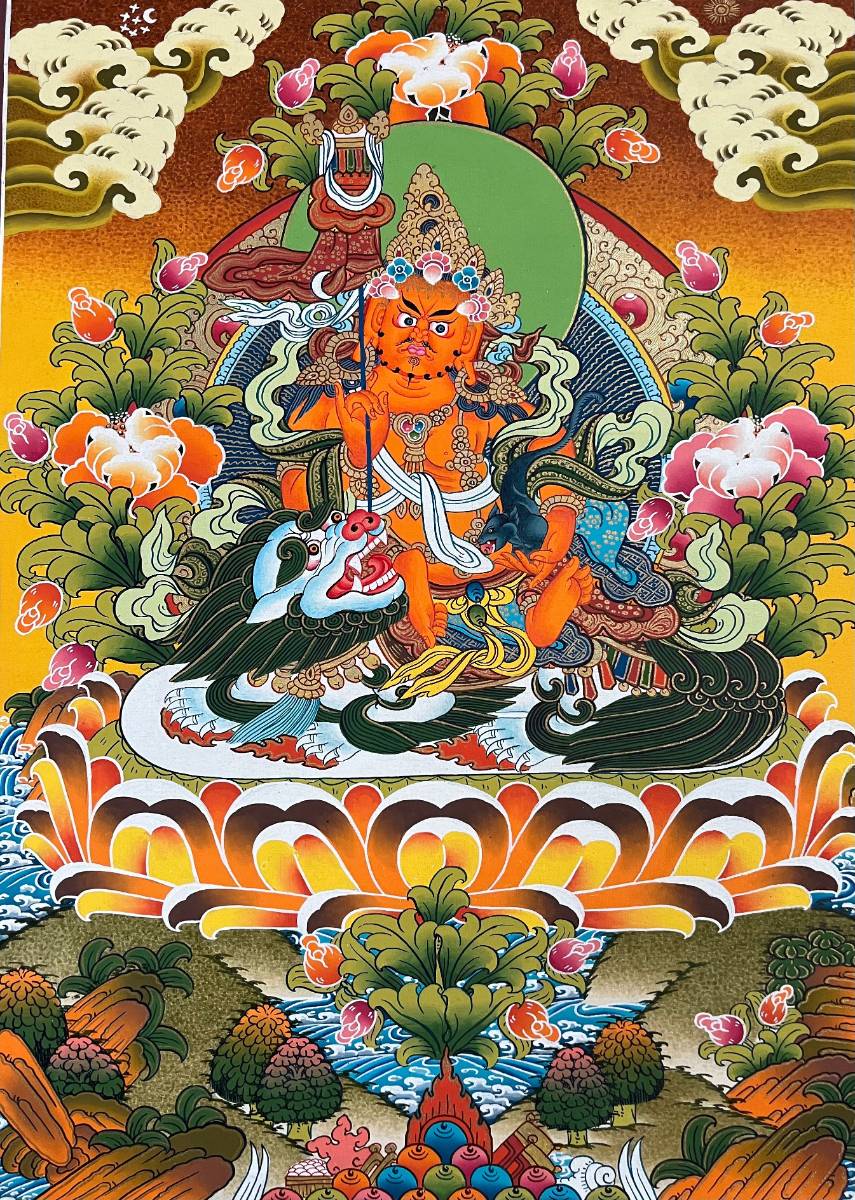 Zambala  on Snow Lion Thangka Painting