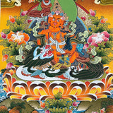 Zambala  on Snow Lion Thangka Painting