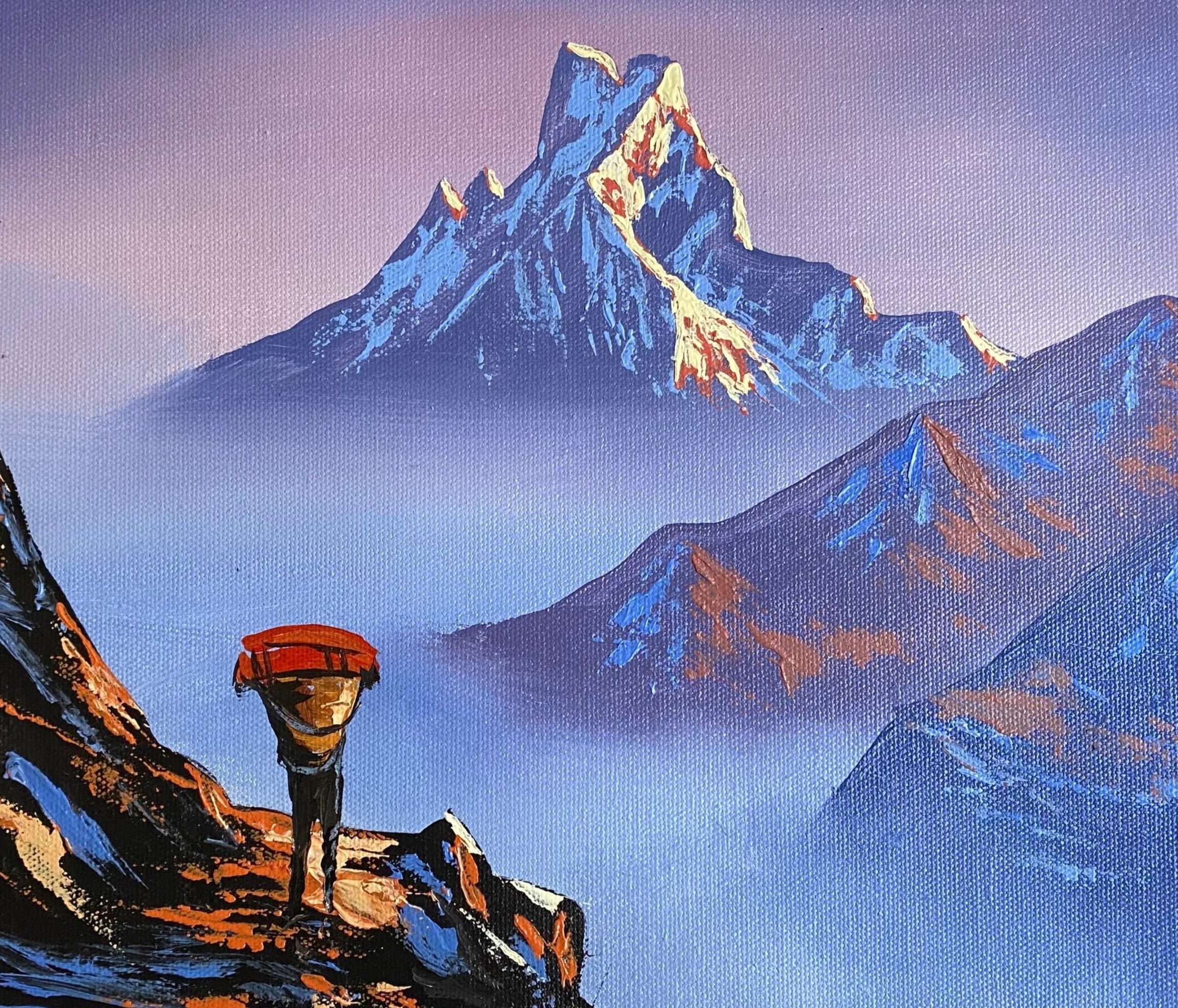 Oil Painting of Mount Machapuchre.