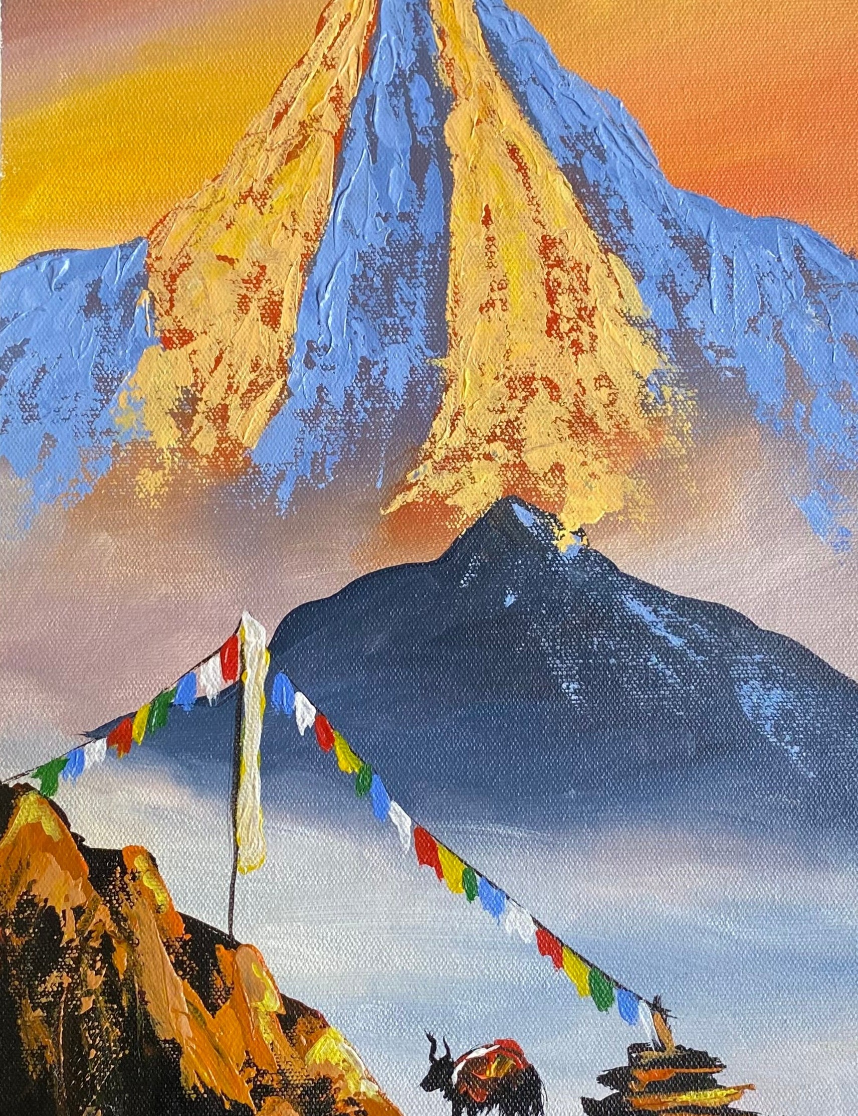 Oil Painting of Mount Everest.