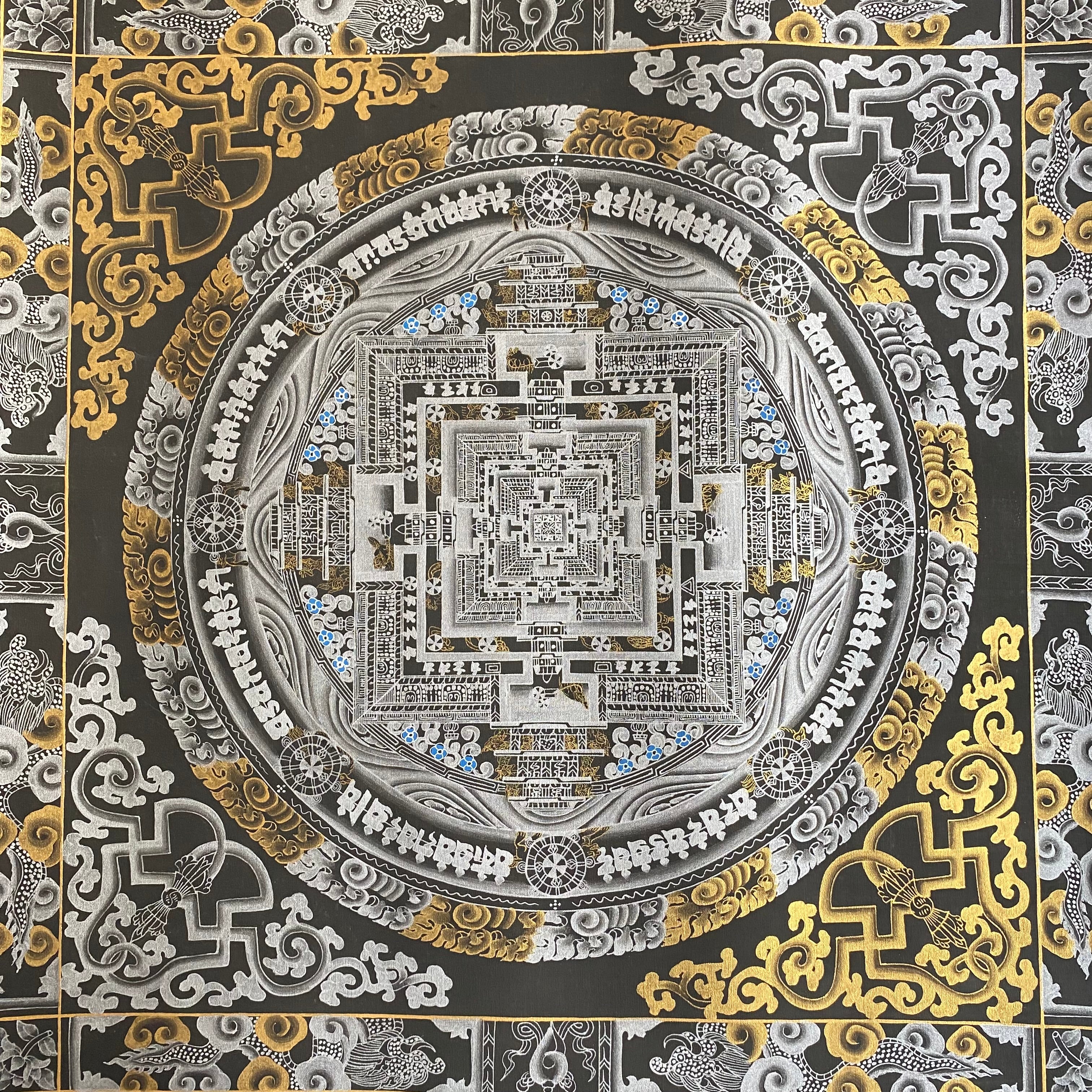 Kalachakra Mandala Thangka Silver & Gold