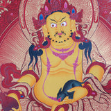 red and gold background Zambala Thangka Painting on canvas