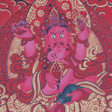 red and gold background Zambala Thangka Painting on canvas