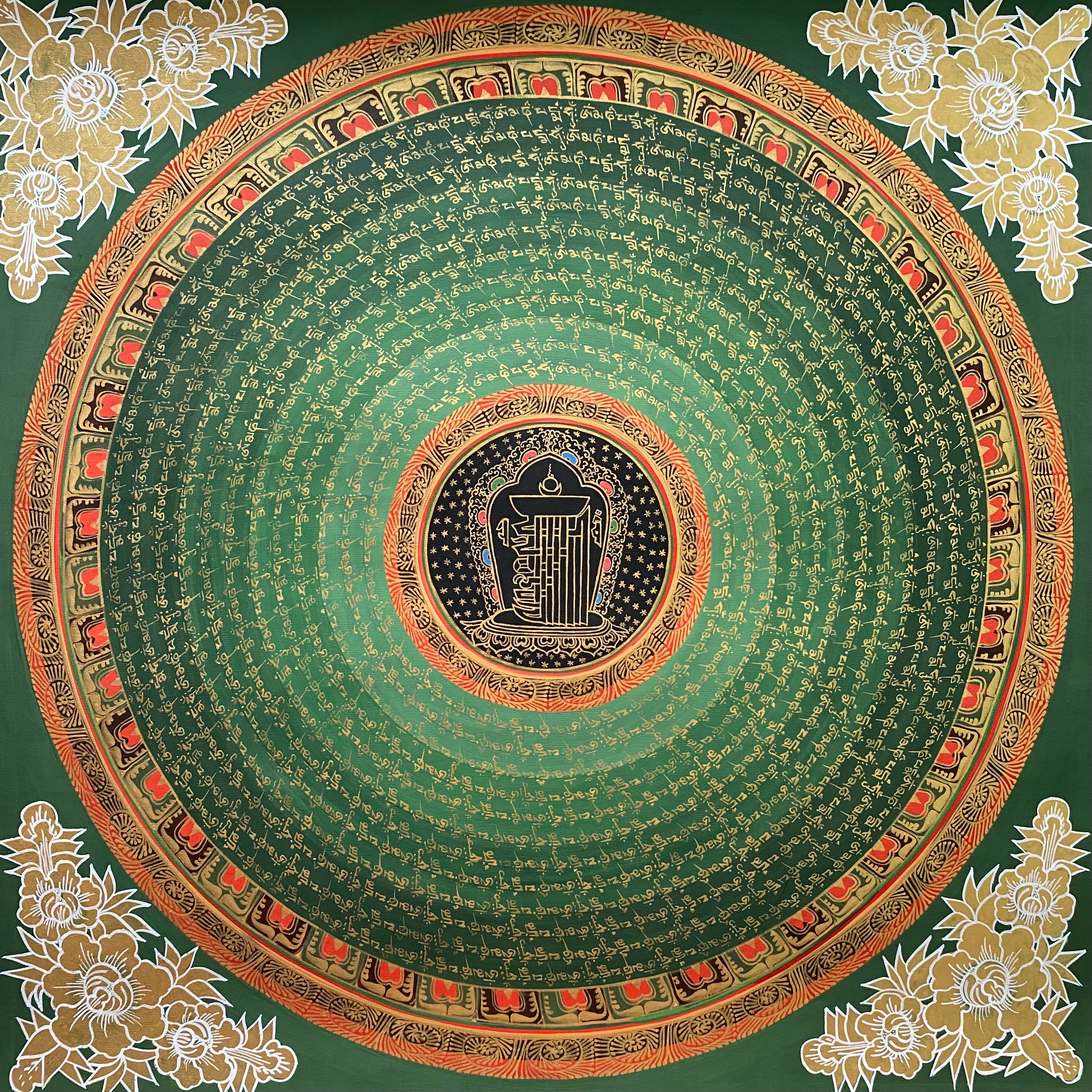 Mantra Mandala Thangka - Handpainted Tibetan Painting