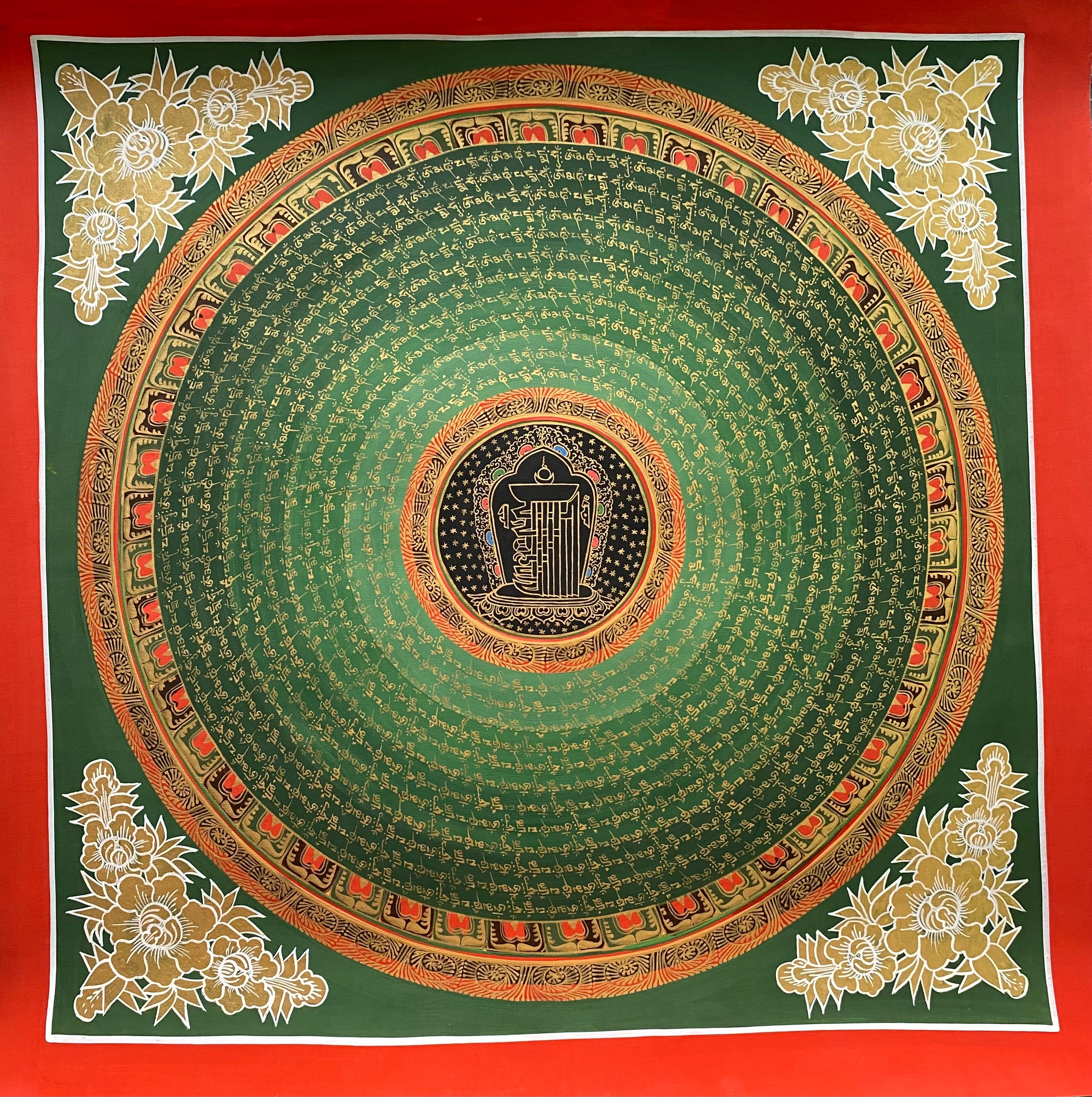 Mantra Mandala Thangka - Handpainted Tibetan Painting