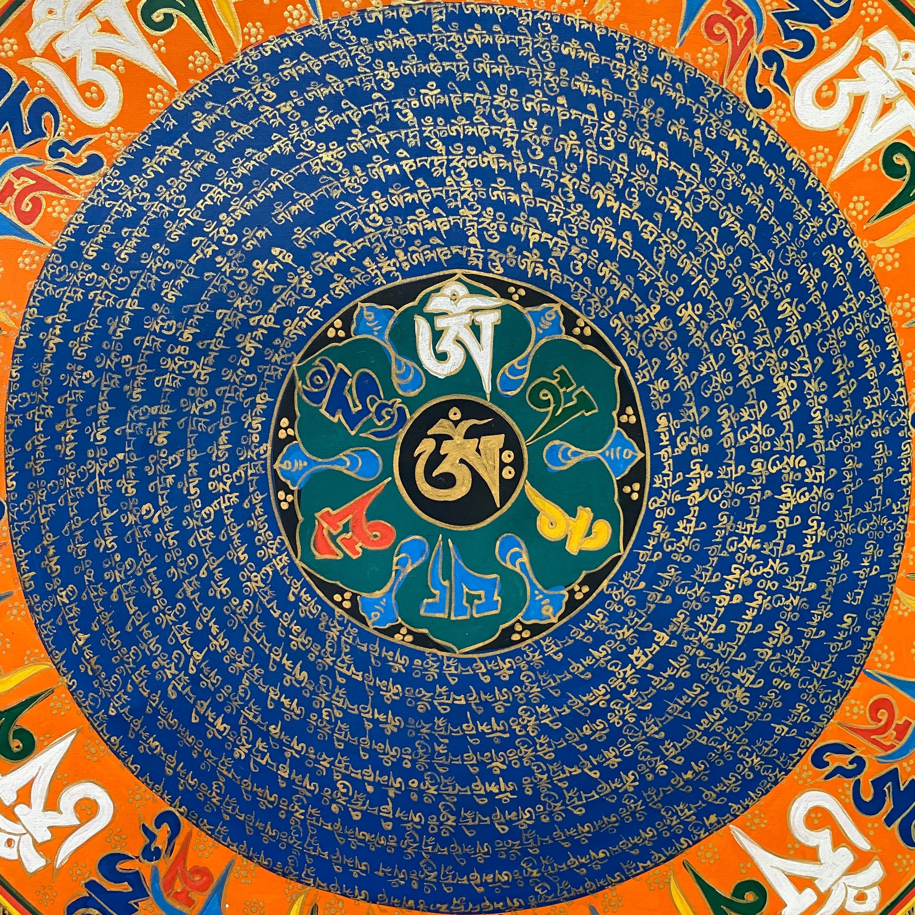 Mantra Mandala Thangka Painting - Sacred Tibetan Art