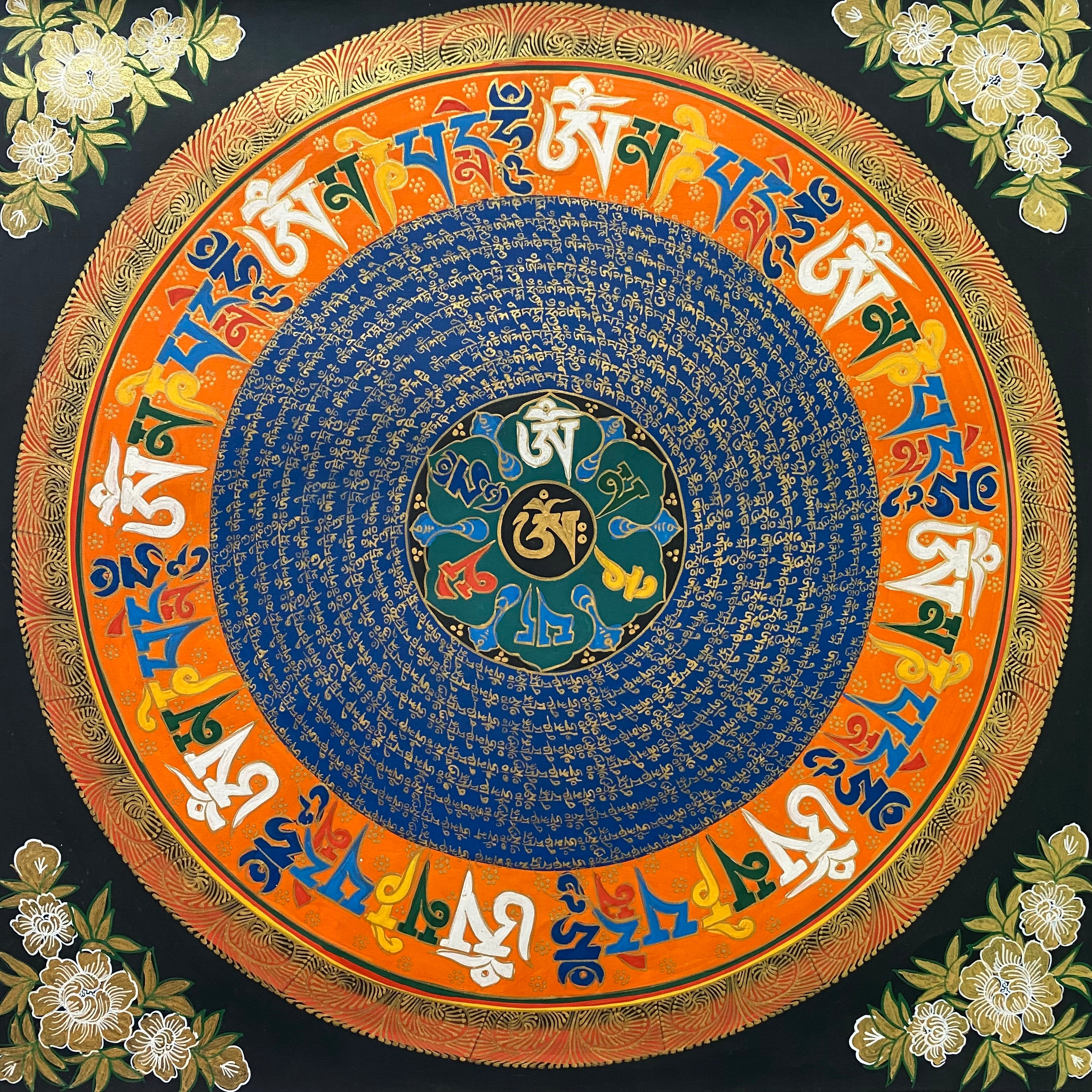 Mantra Mandala Thangka Painting - Sacred Tibetan Art