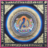 Medicine Buddha Mandala Thangka for prayer and meditation.