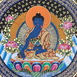 Medicine Buddha Mandala Thangka for prayer and meditation.