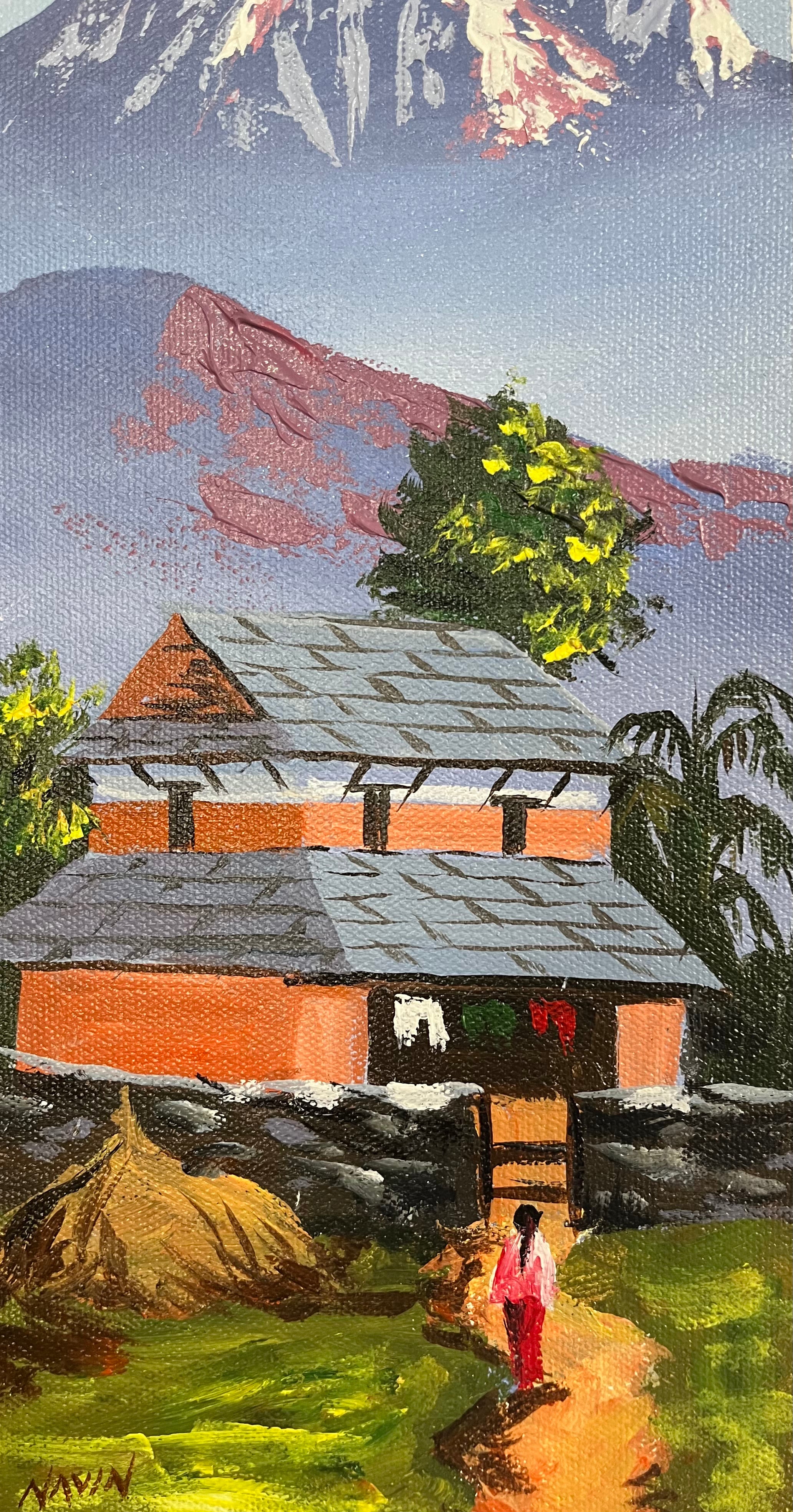 Oil Painting of Mt Machapuchre