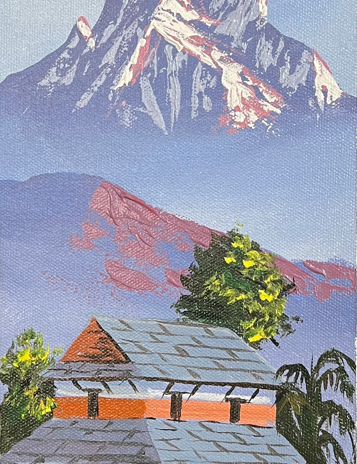 Oil Painting of Mt Machapuchre