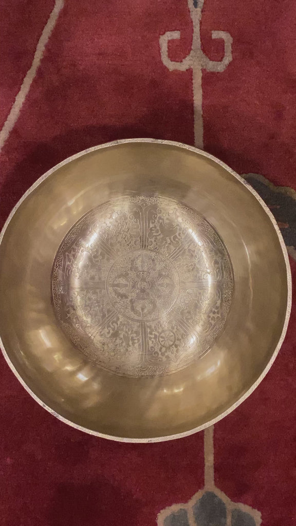 Double Dorje Engraved Tibetan Singing Bowl