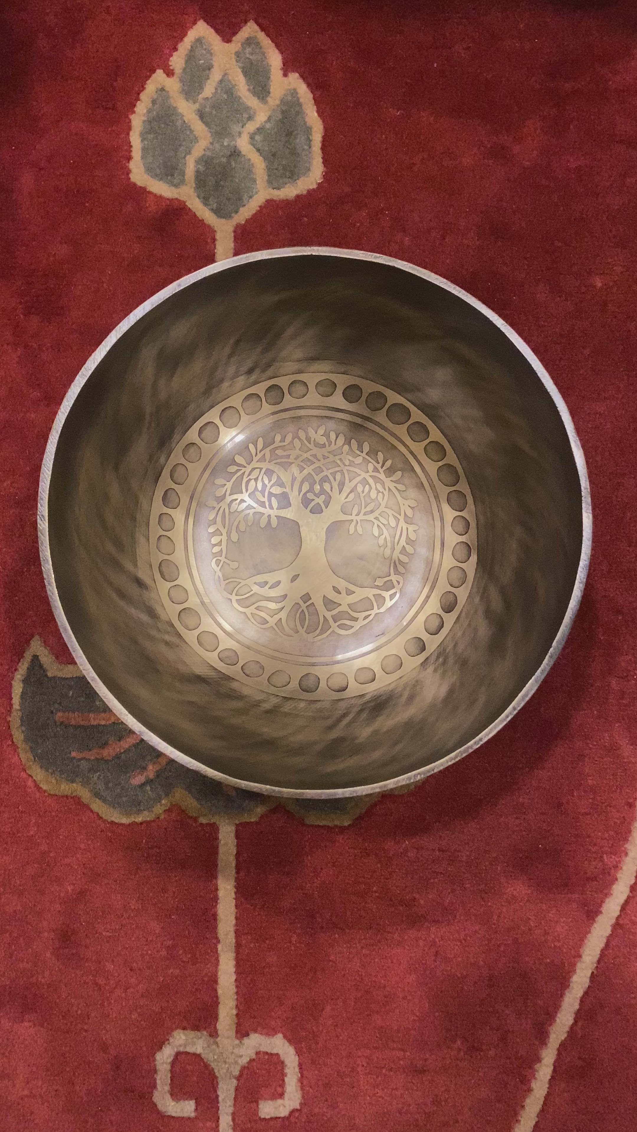 Tree of life Singing Bowl for meditation and sound healing.