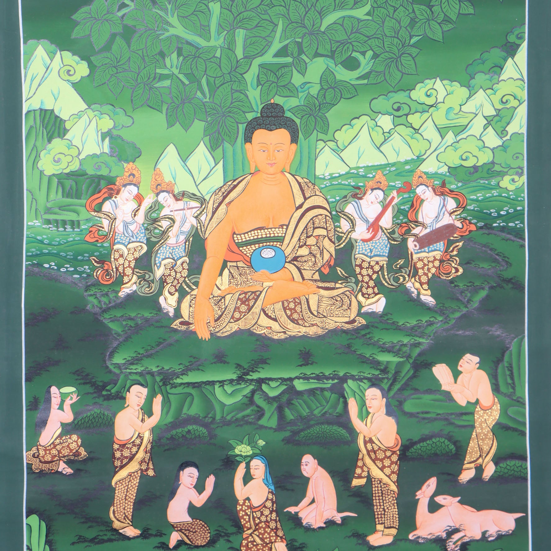 Shakyamuni Buddha Thangka for meditation, devotion, and spiritual practice. 